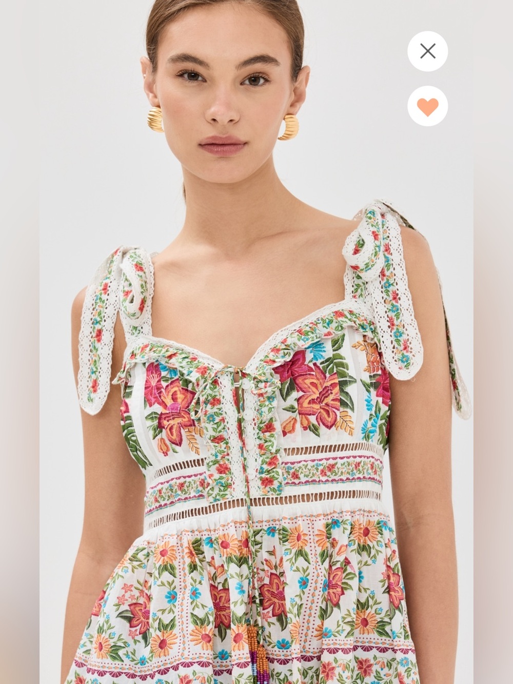 FARM Rio Off White Bloom  Floral Garden Sleeveless Medium Like New